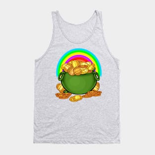 saint patrick day golden and rainbow Tank Top